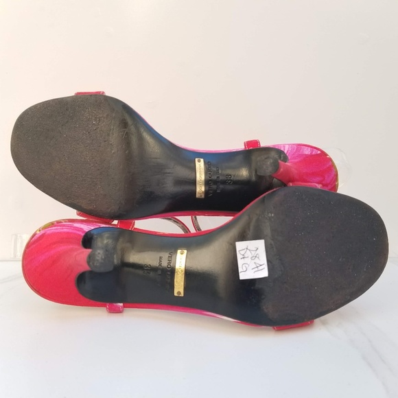 Dolce & Gabbana Heels Sandals Floral Red Open Toe - Picture 7 of 8